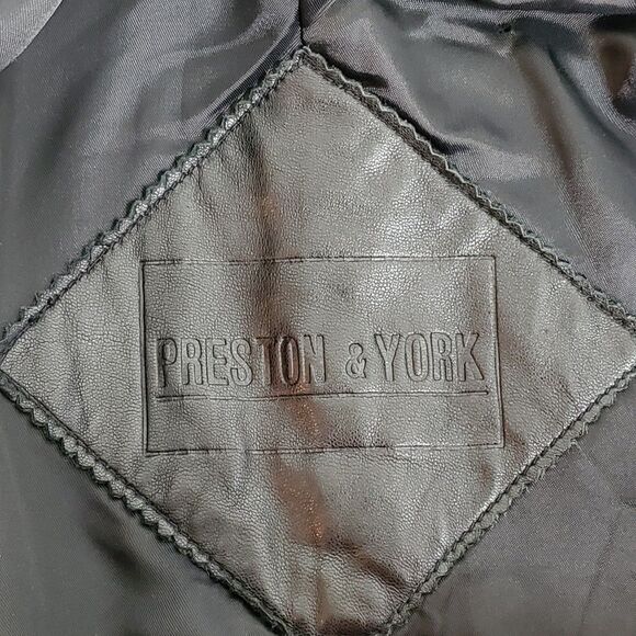 Preston & York Lamb Skin Trench Coat Women's Black Size Large Vintage Genuine - Picture 7 of 10